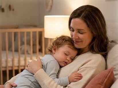Maman et bébé dormant paisiblement grâce à la méthode de sommeil Nuits Sereines pour enfants de 0 à 6 ans